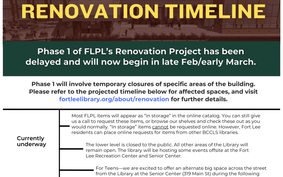 RENOVATION TIMELINE